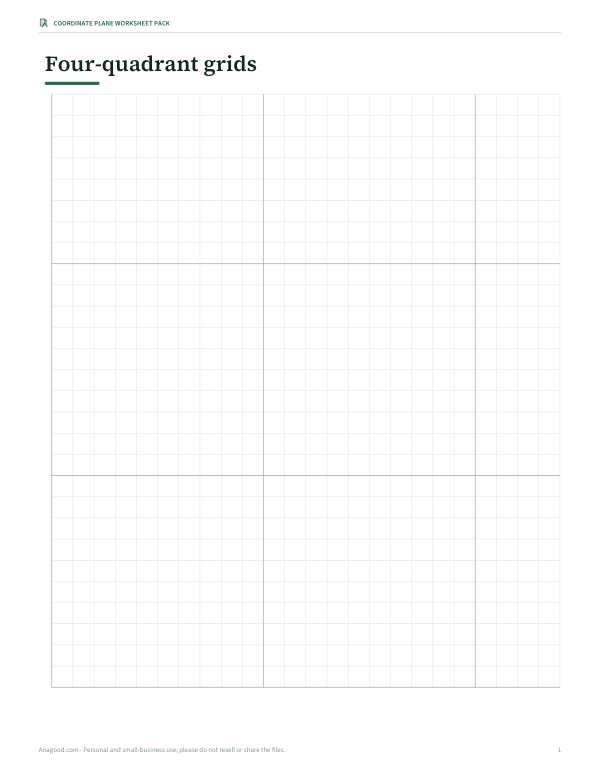 Preview of Printable Coordinate Grid